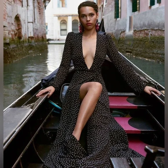 Reformation Dresses Reformation Milan Maxi Wrap Dress Polka